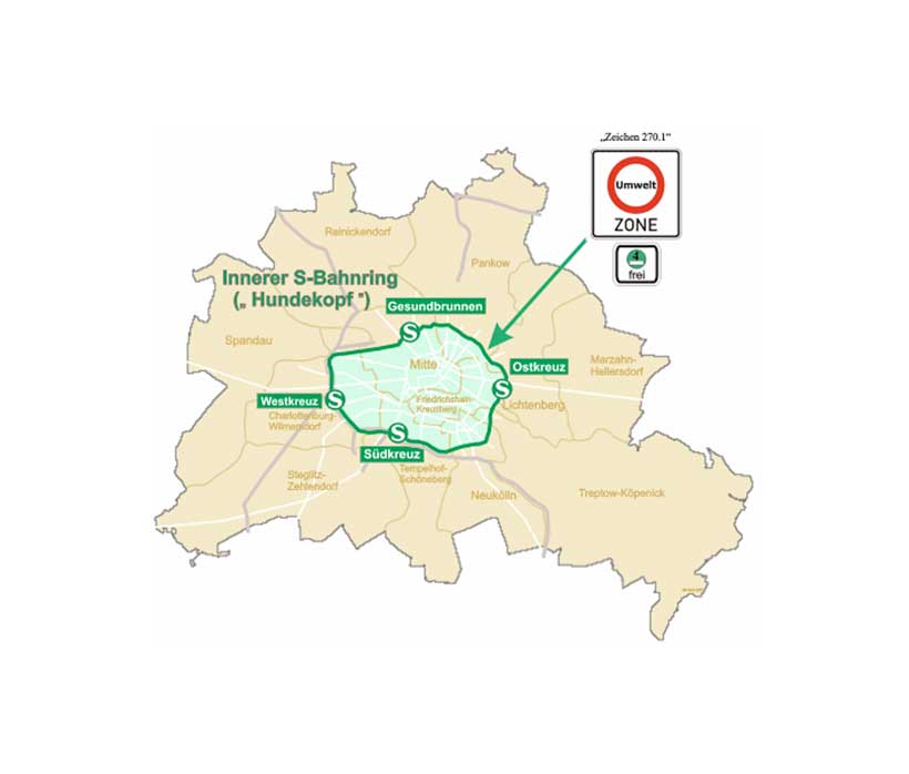 La petite vignette qui permet de circuler dans la Zone Verte de Berlin